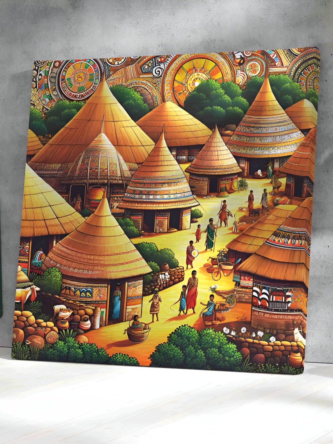 

Aura Green & Orange Canvas Wall Painting