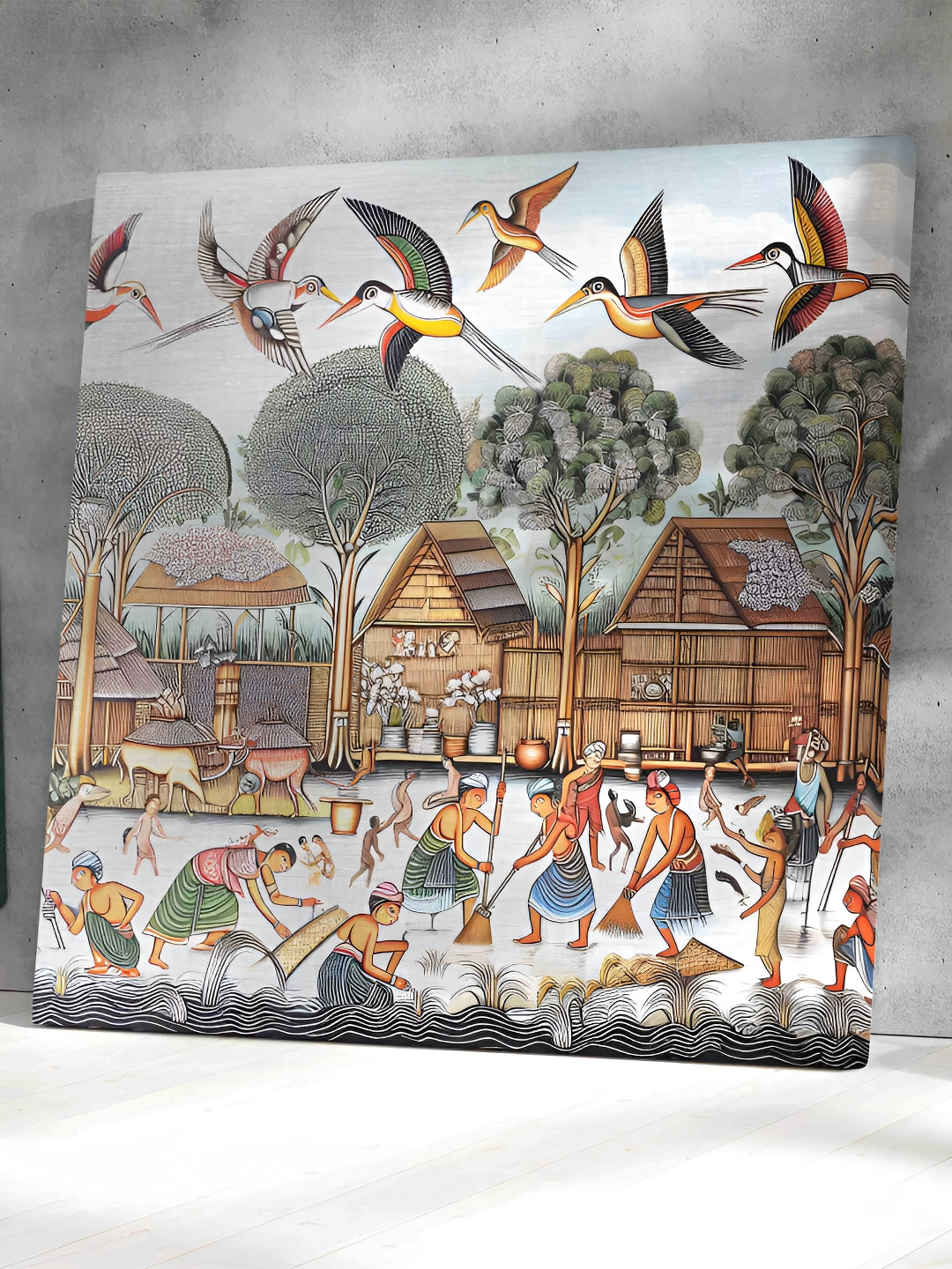 

Aura Blue & Green 1 Piece Canvas Birds and Animals Wall Paintings