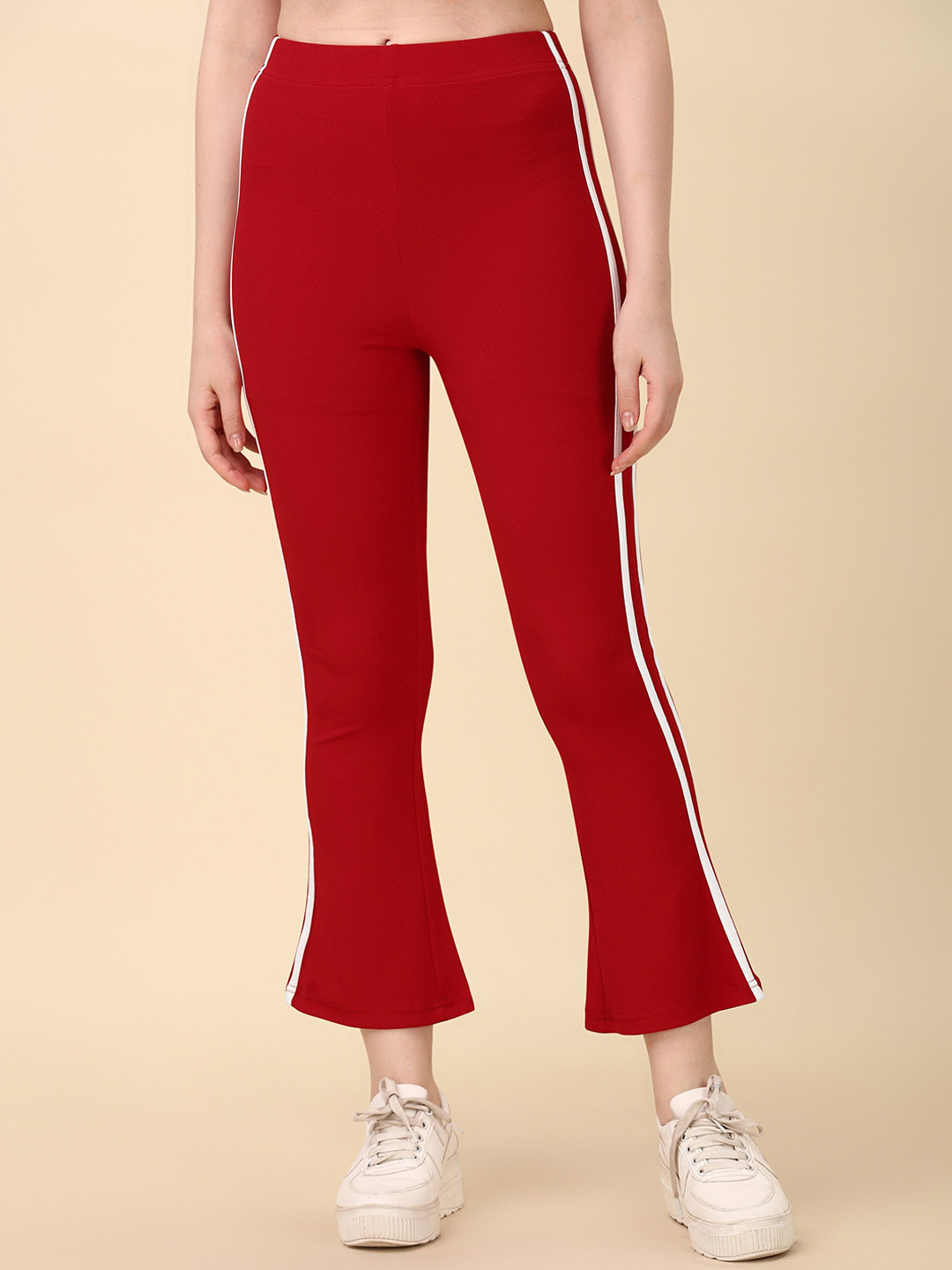 

KALINI Women Relaxed Mid-Rise Trouser, Red