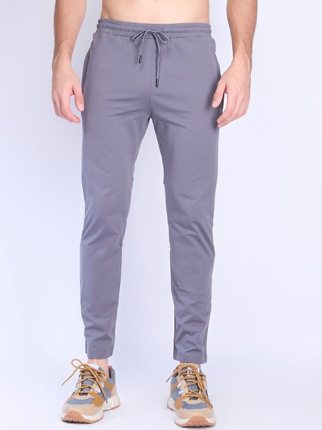 

MAXZONE Men Mid Rise Track Pant, Grey melange