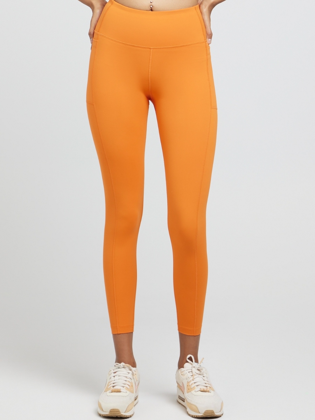 

LIFE & JAM Women High Rise Ankle Length Tights, Orange