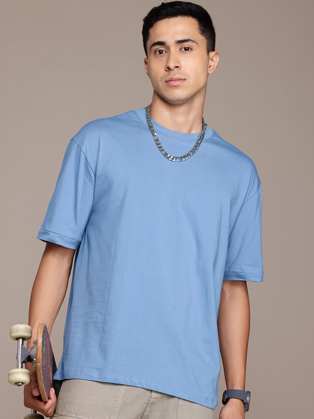 

The Roadster Lifestyle Co. Pure Cotton Relaxed T-shirt, Blue