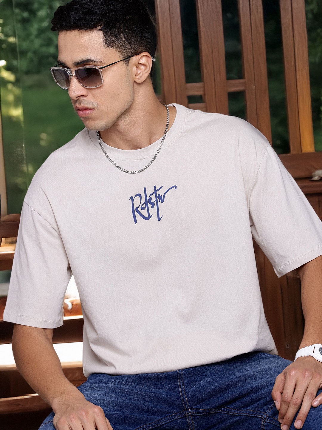 

The Roadster Lifestyle Co. Oversized Pure Cotton T-shirt, Beige