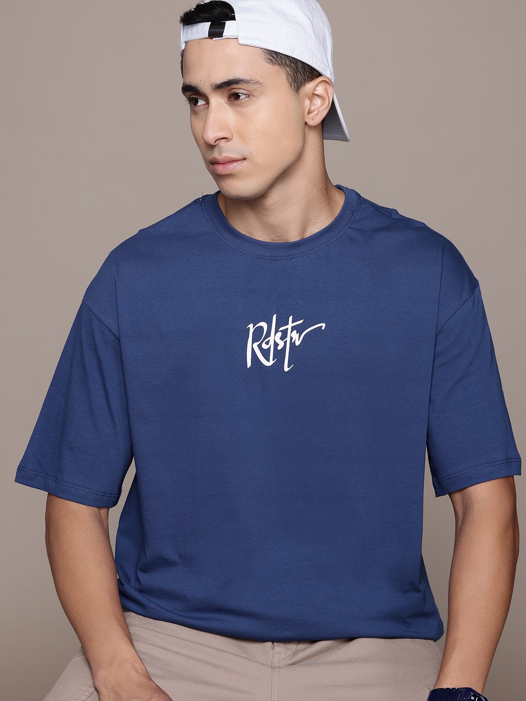 

The Roadster Lifestyle Co. Pure Cotton Oversized T-shirt, Blue