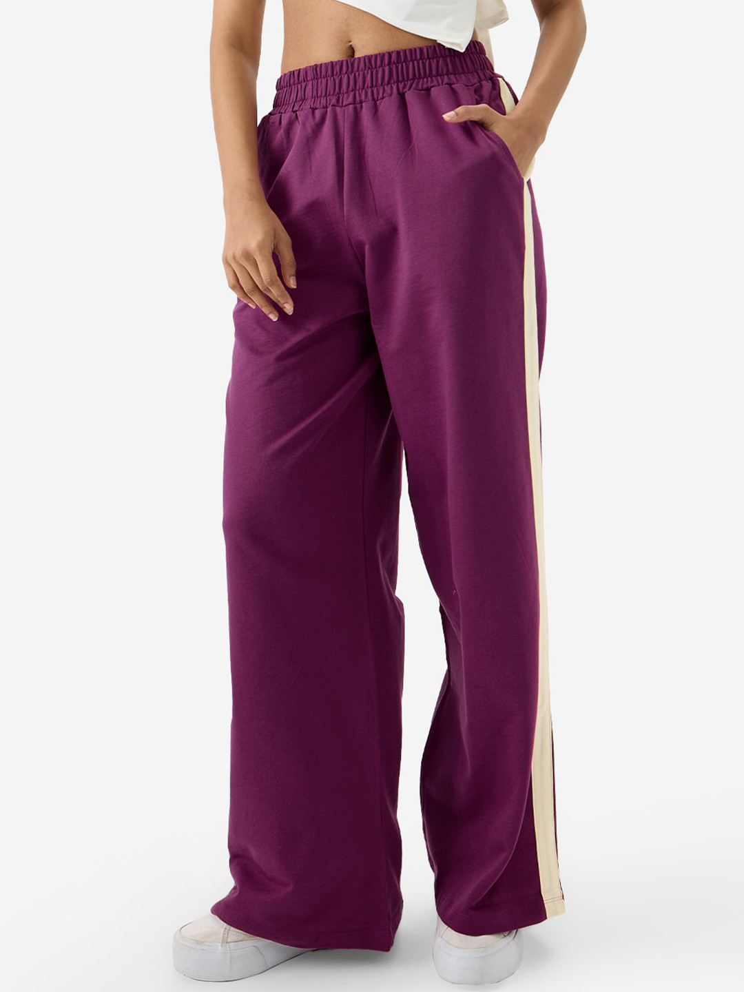 

The Souled Store Women Cotton Track Pants, Purple