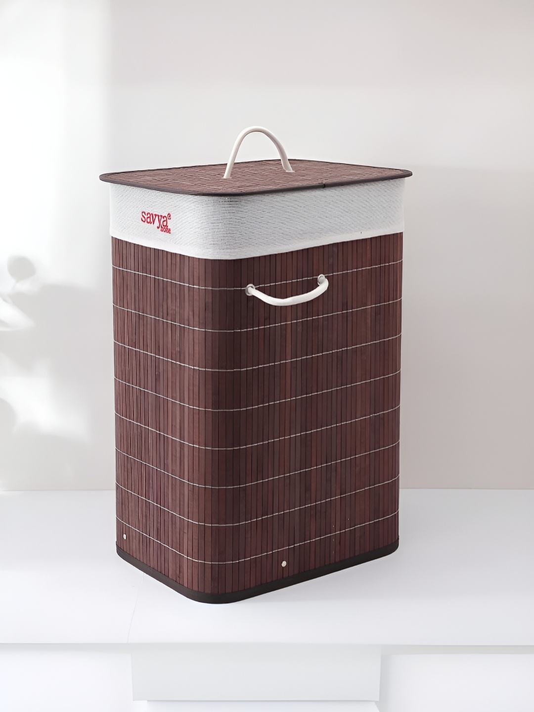 

Savya Home 3-Pcs Brown Textured Bamboo Laundry Bag