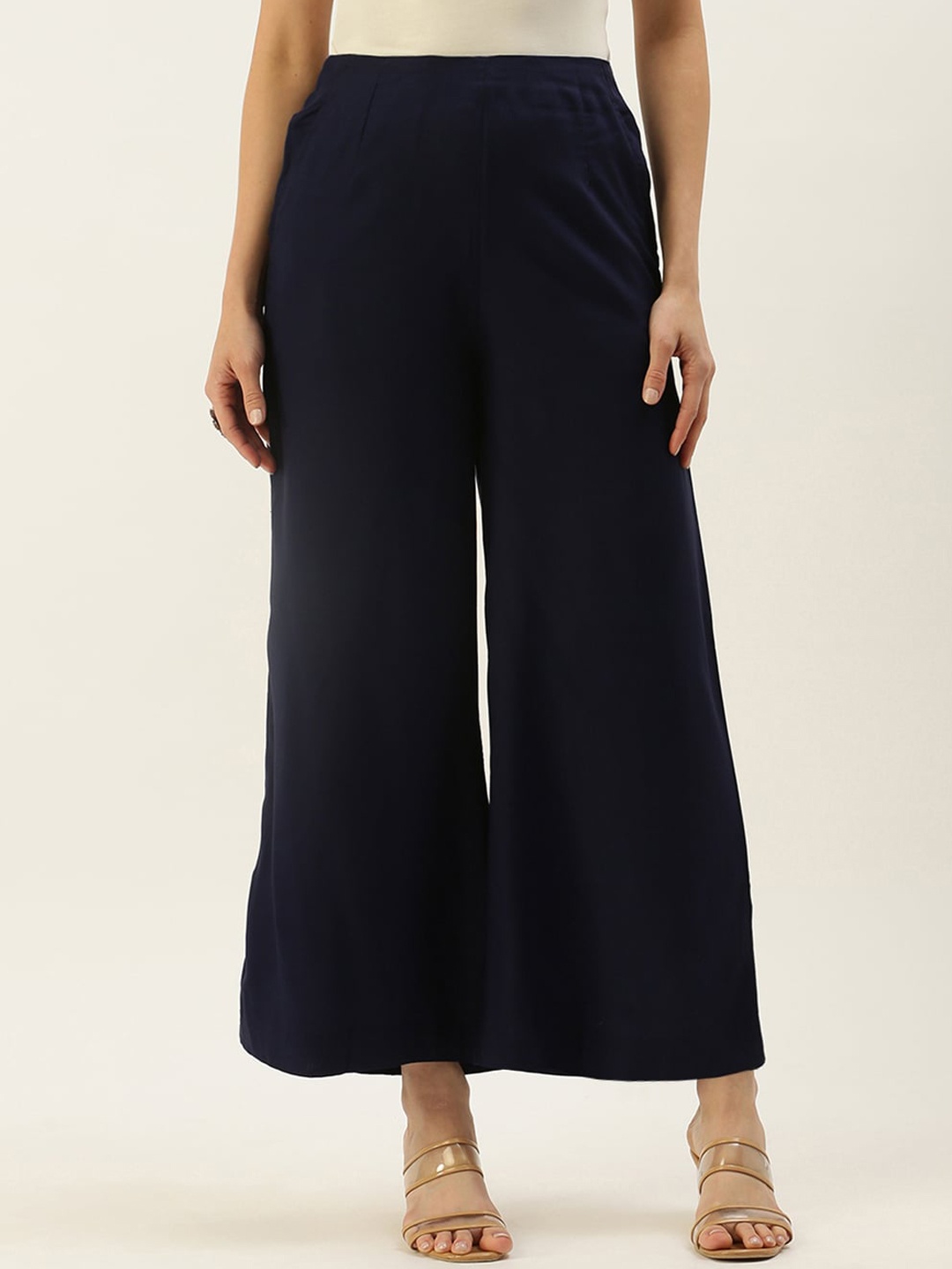 

De Moza Women Loose Fit Parallel Trouser, Navy blue