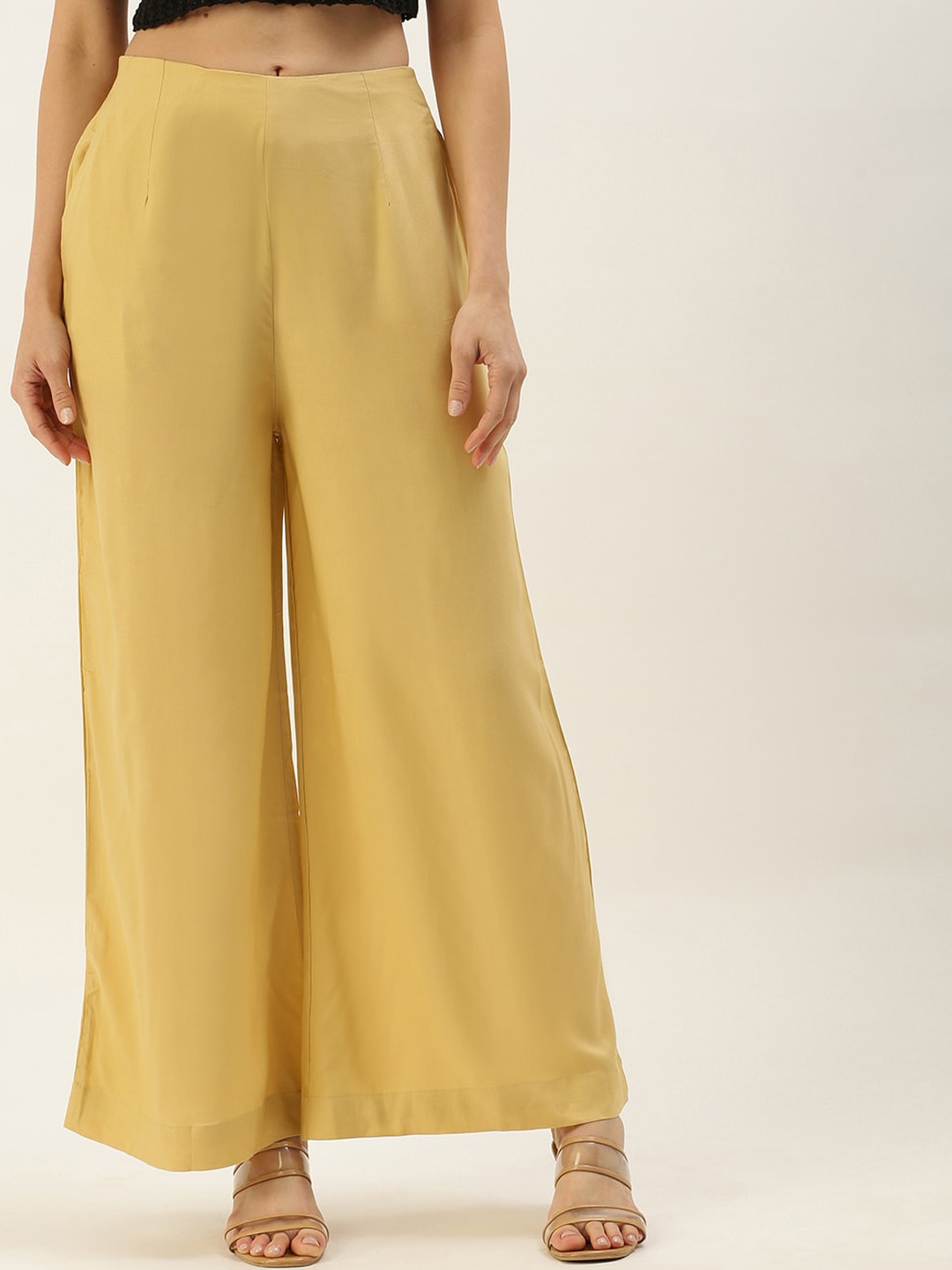 

De Moza Women Flared Regular Palazzo, Nude