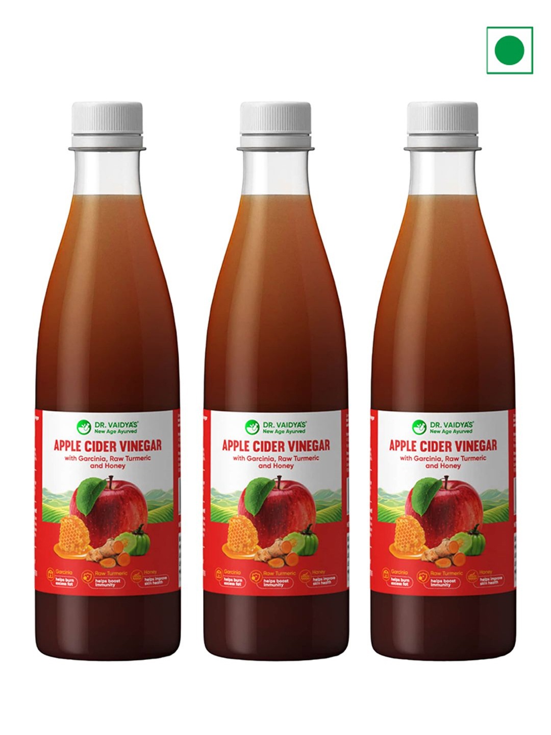 

DR. VAIDYA'S Set Of 3 Apple Cider Vinegar - 450ml Each, Red