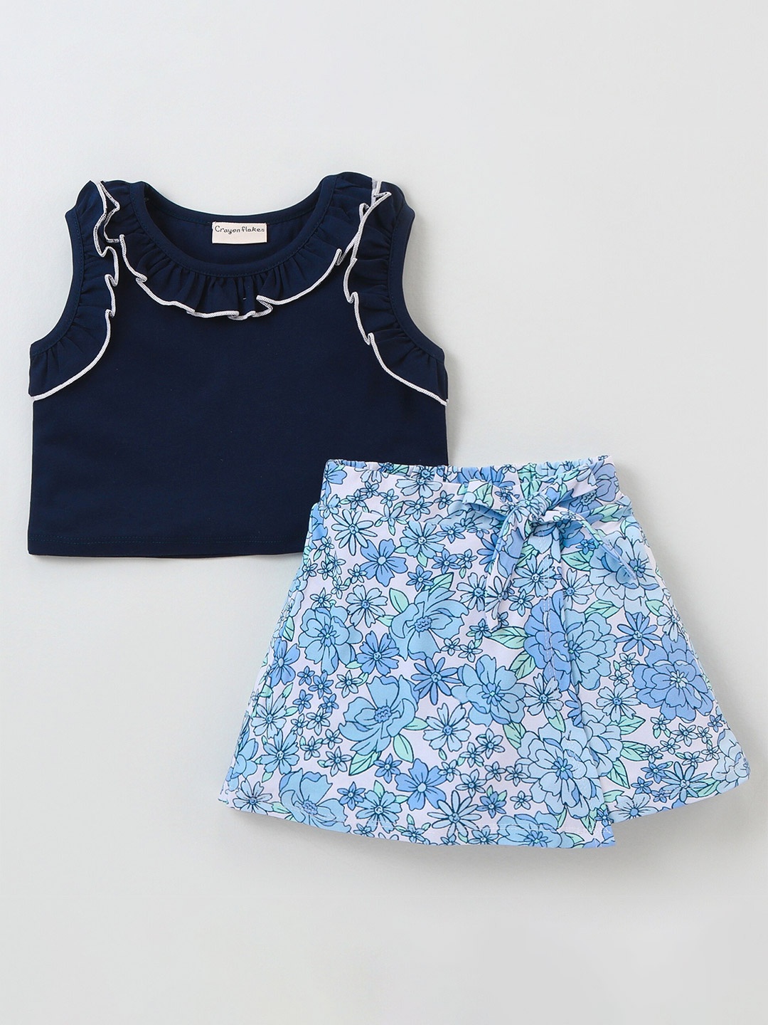 

CrayonFlakes Girls Top With Short, Blue