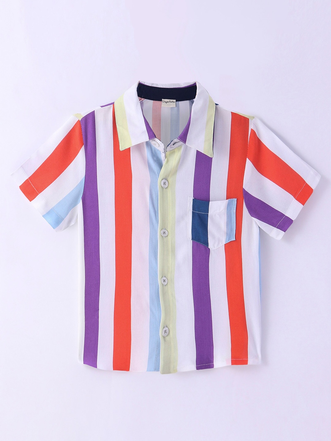 

CrayonFlakes Boys Vertical Striped Casual Shirt, Off white