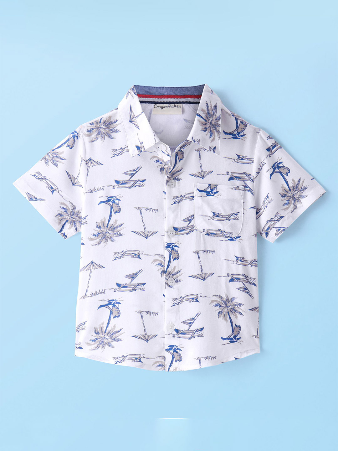 

CrayonFlakes Boys Opaque Printed Casual Shirt, Off white