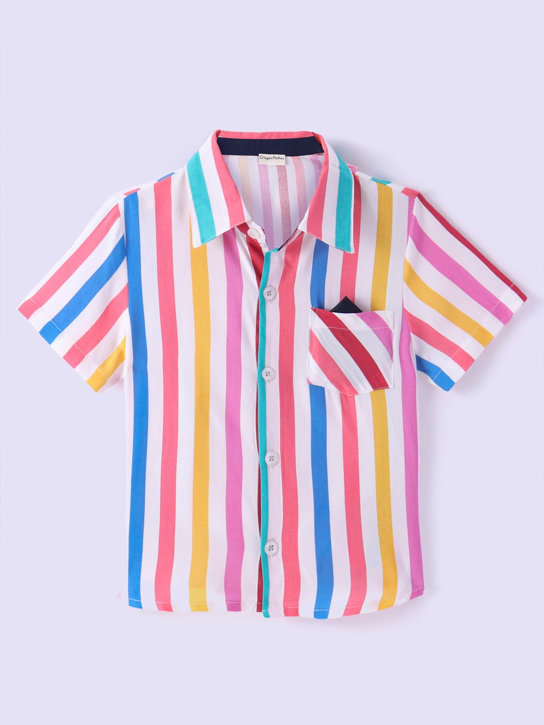 

CrayonFlakes Boys Vertical Striped Casual Shirt, Off white