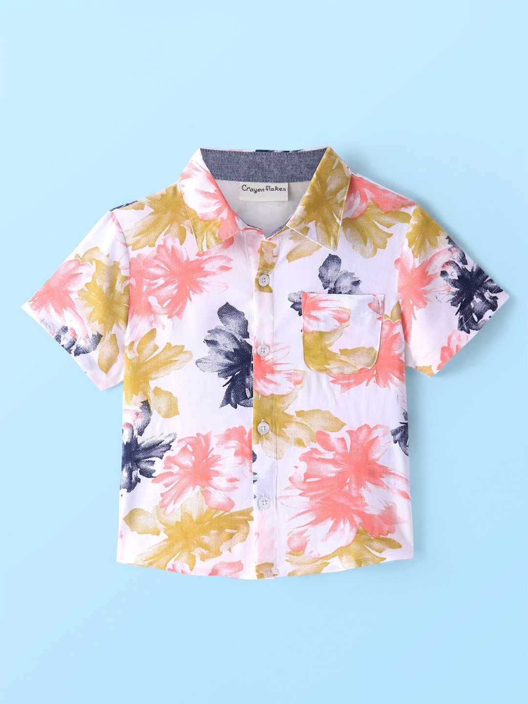 

CrayonFlakes Boys Floral Printed Casual Shirt, Off white