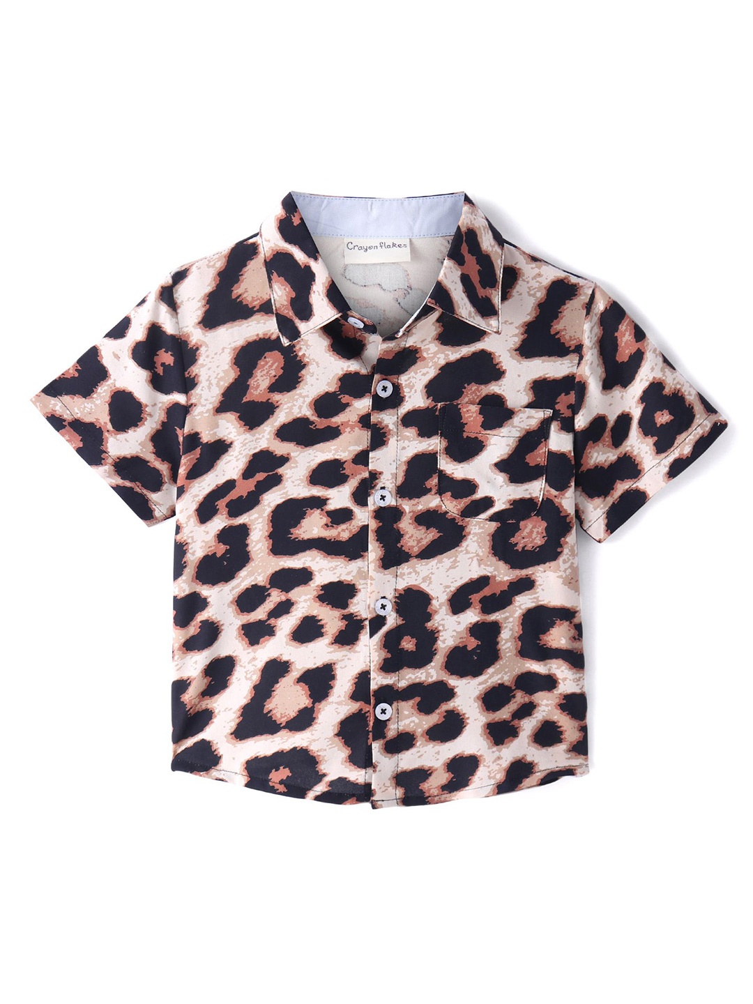 

CrayonFlakes Boys Abstract Printed Casual Shirt, Brown