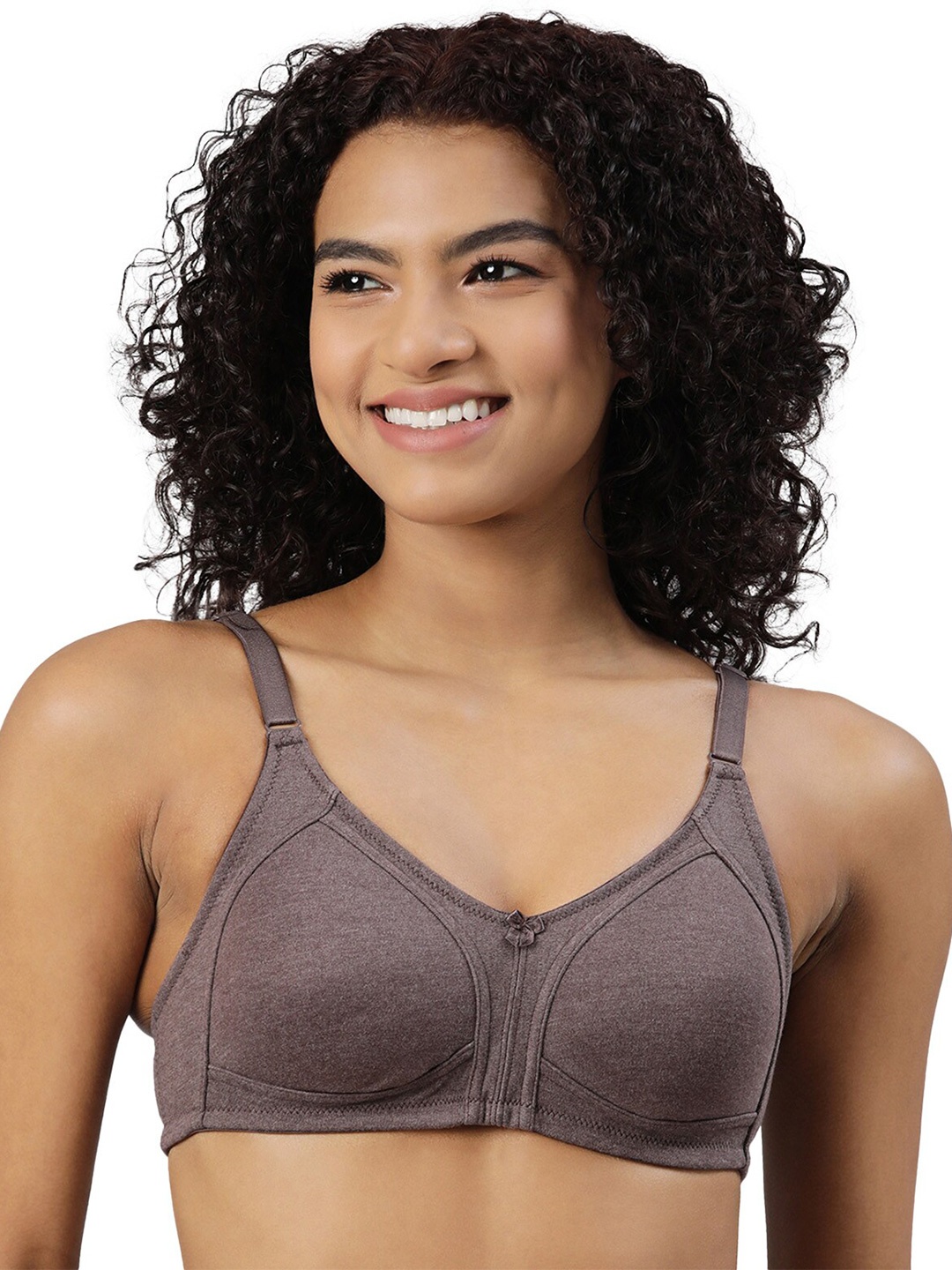 

BLOSSOM Women Full Coverage Double Layered Minimizer Bra, Coffee brown