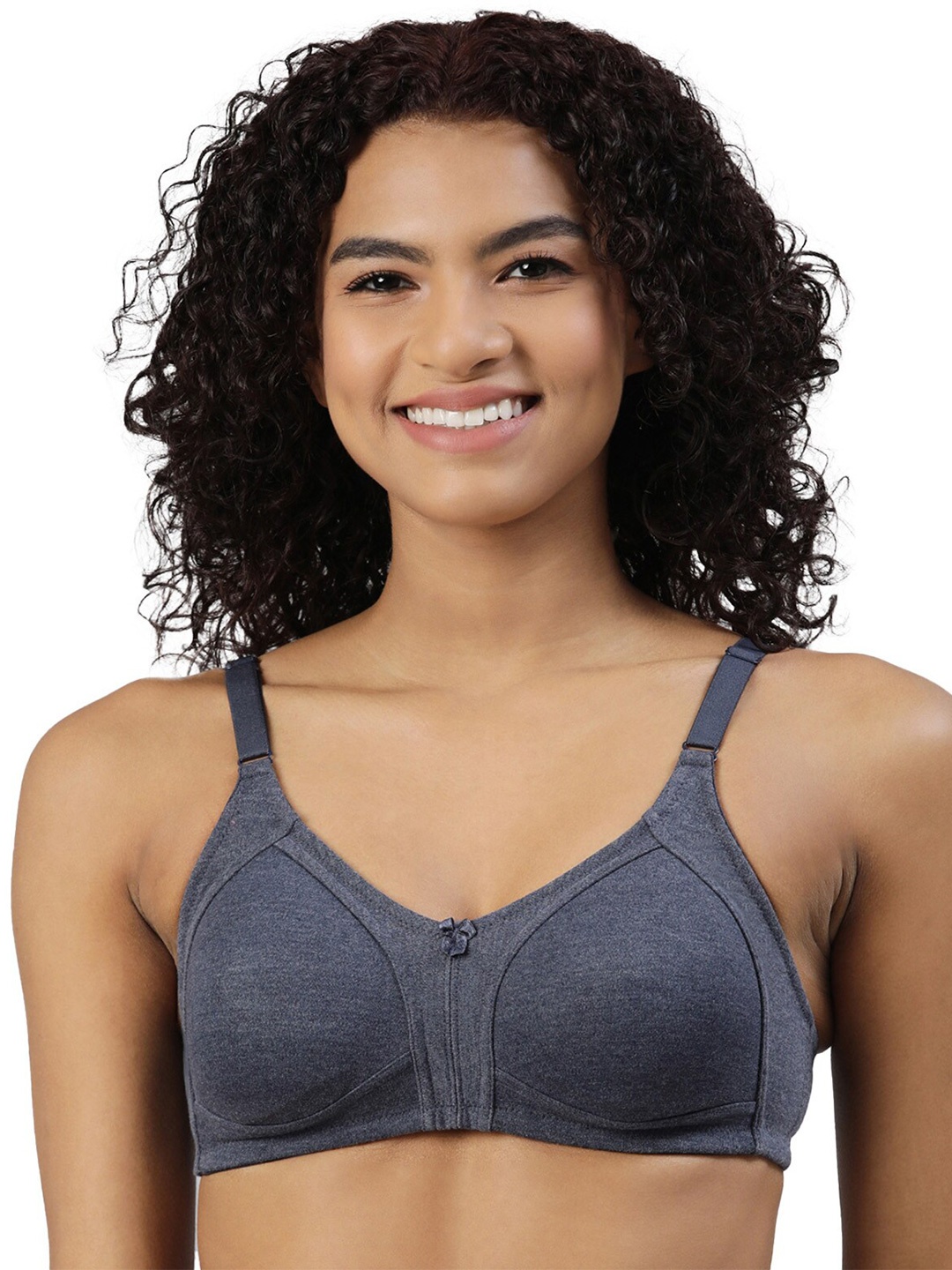 

BLOSSOM Women Non Wired Non Padded Full Coverage Everyday Bra, Navy blue