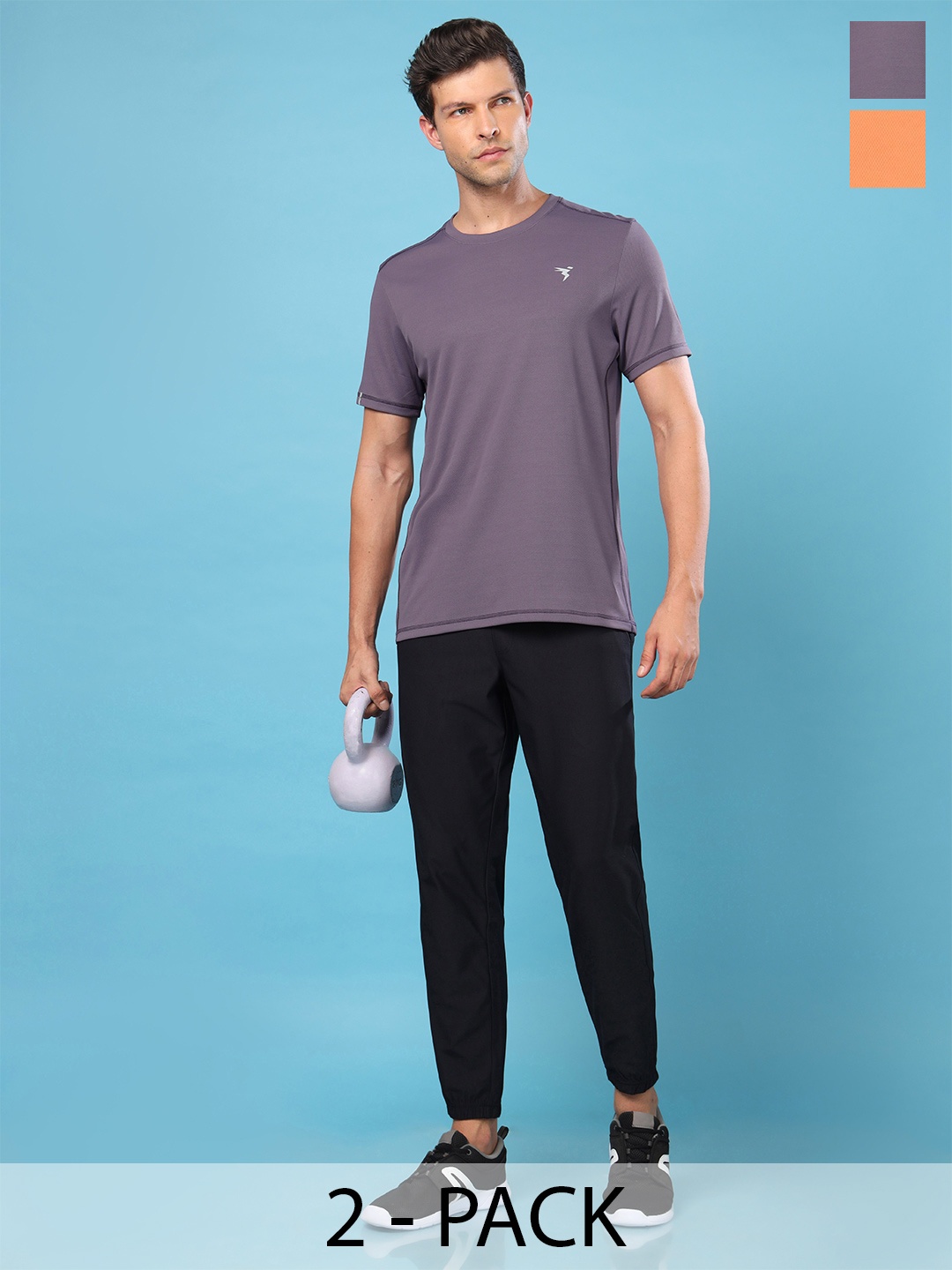 

Technosport Pack Of 2 Slim Fit Round Neck UPF50 Tshirts, Purple