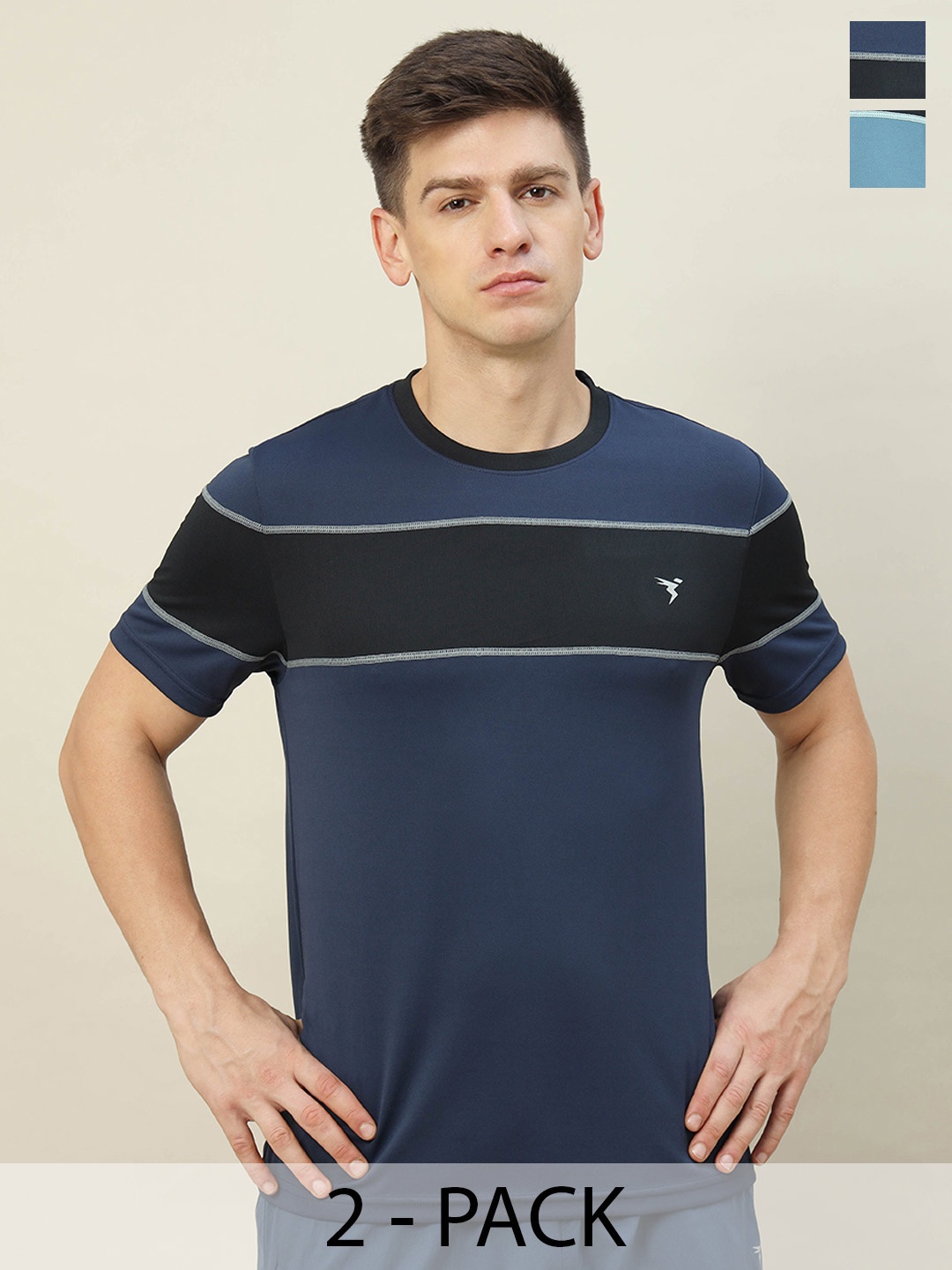 

Technosport Pack Of 2 Sports T-Shirts, Navy blue