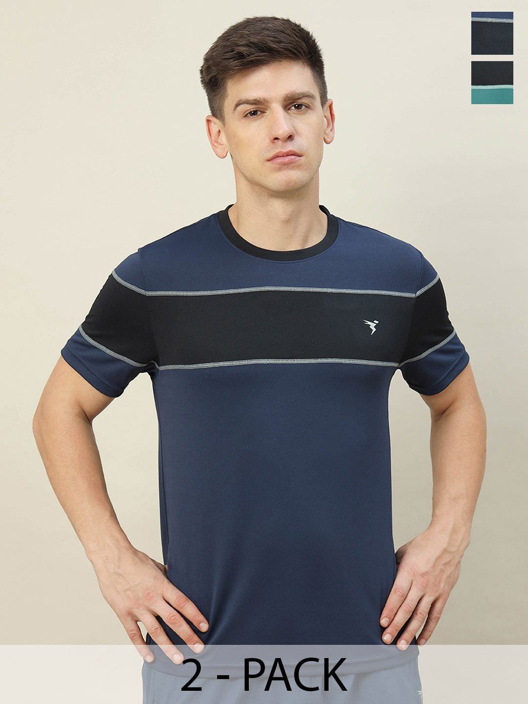 

Technosport Pack Of 2 Sports T-Shirts, Navy blue