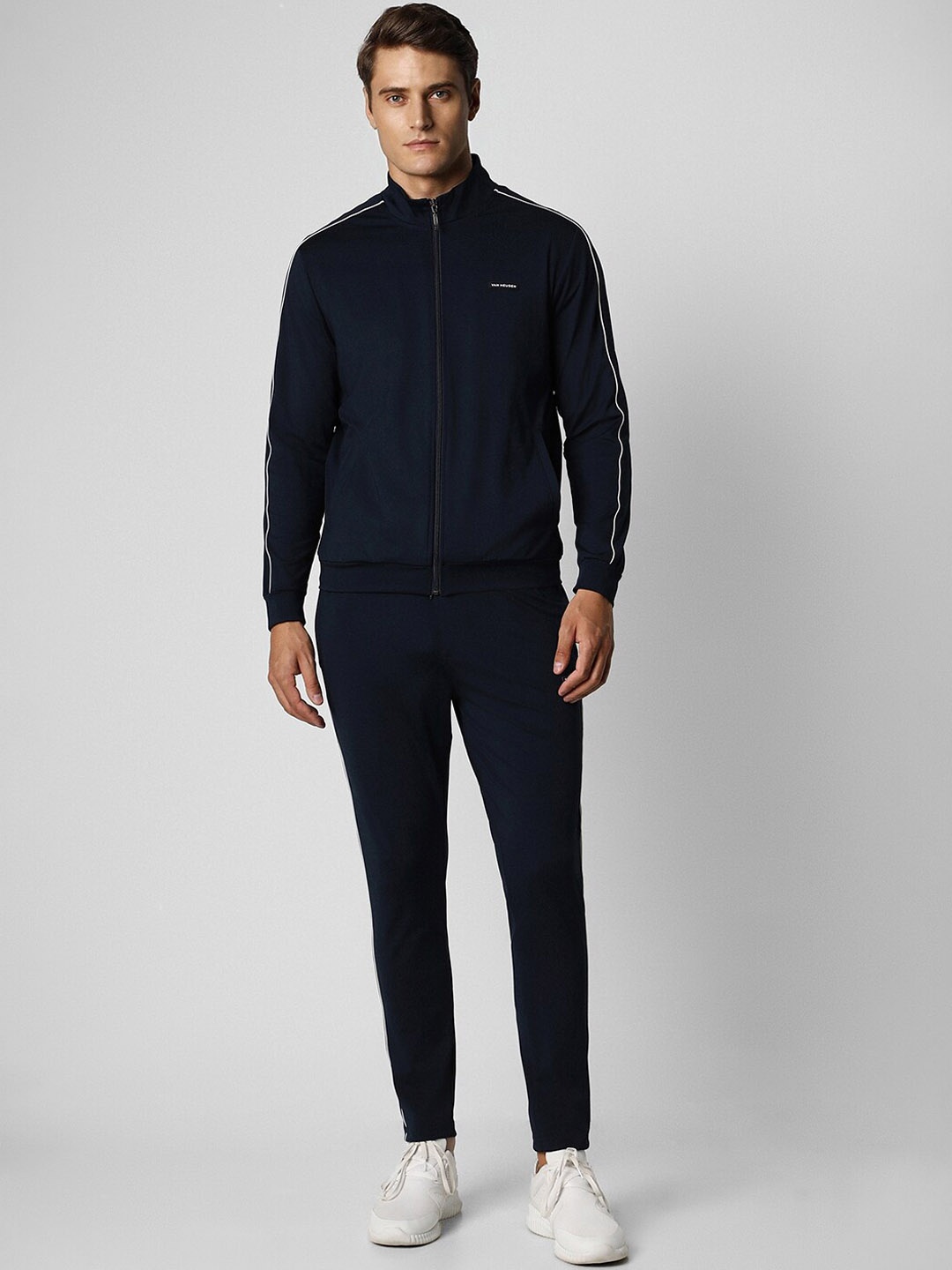 

Van Heusen Flex Mock Collar Slim Fit Tracksuits, Navy blue