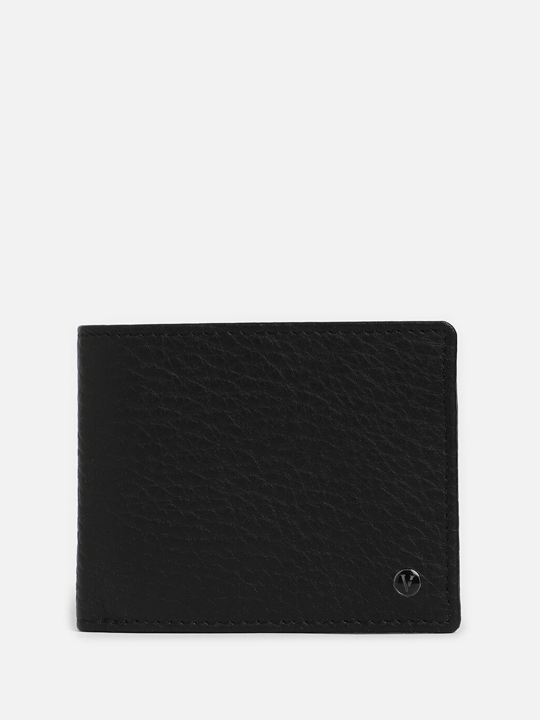 

Van Heusen Men Textured Leather Two Fold Wallet, Black