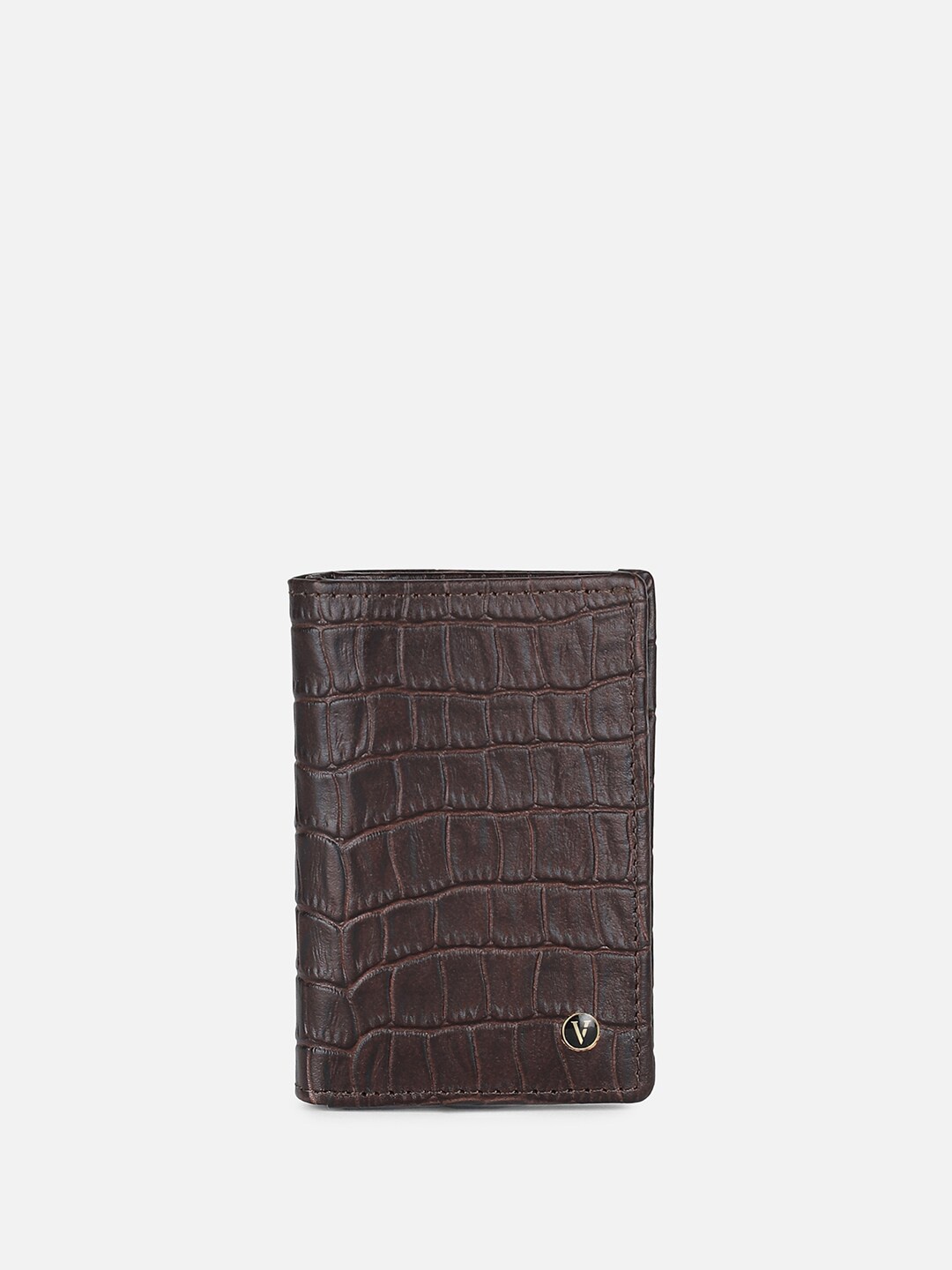 

Van Heusen Men Textured Leather Two Fold Wallet, Brown