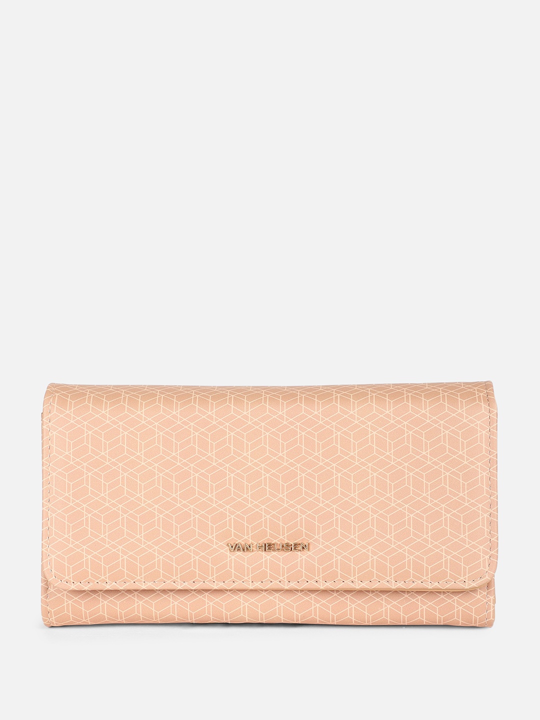 

Van Heusen Woman Women Geometric Printed Two Fold Wallet, Peach