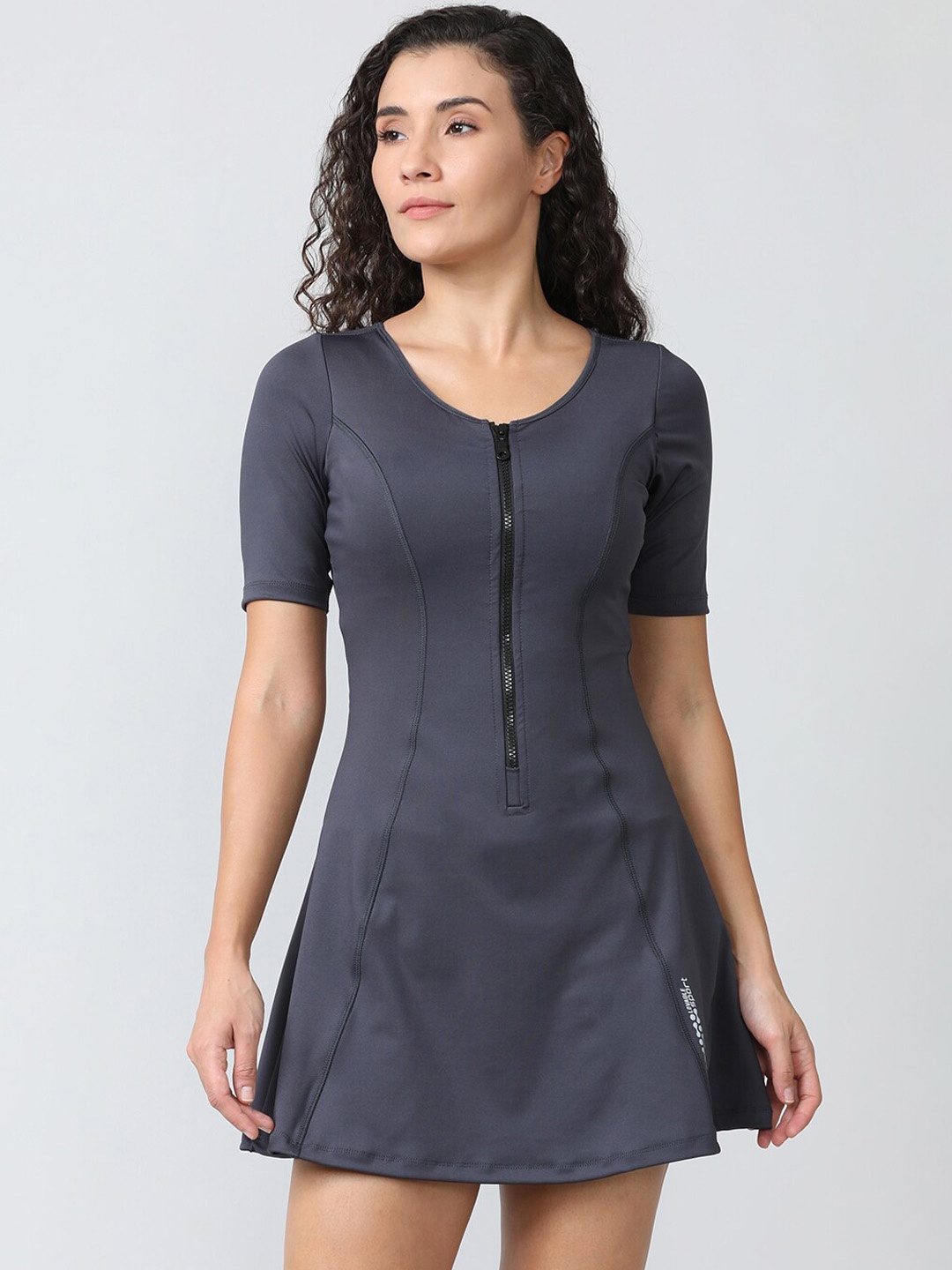 

Lovable Sport Round-Neck Swimming Dress, Grey