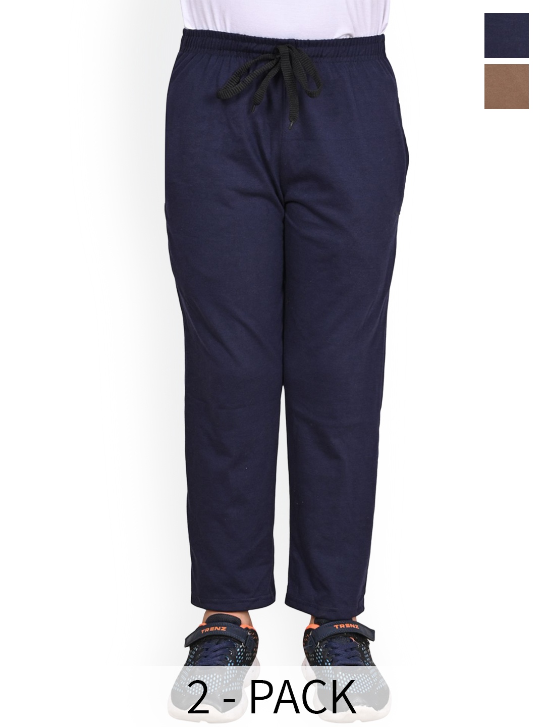 

BAESD Boys Pack Of 2 Pure Cotton Track Pant, Navy blue