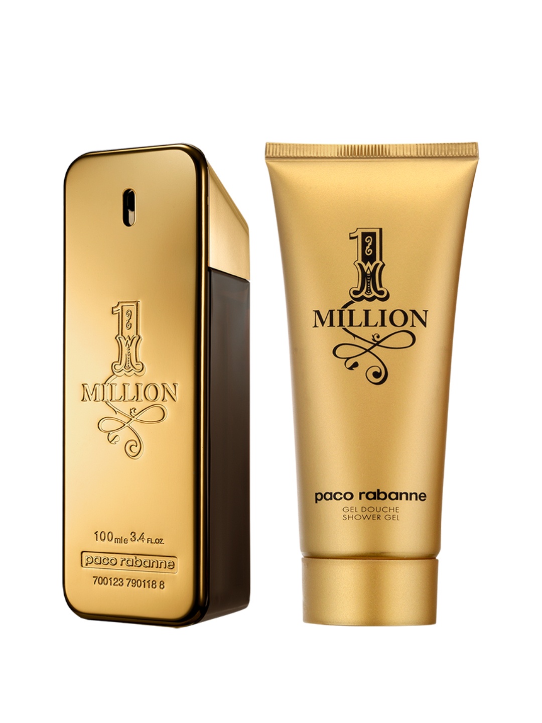 

Paco Rabanne Men Set of 1 Million Eau De Toilette - 100 ml & Shower Gel - 100 ml, Gold