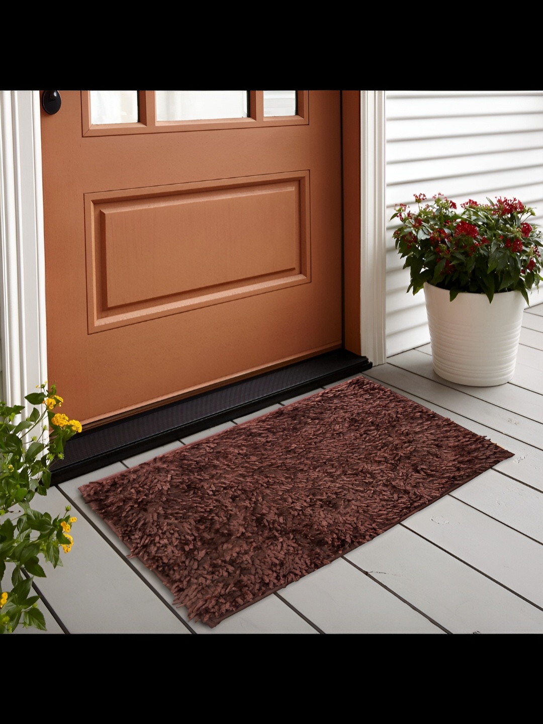 

Abhsant Coffee Brown Anti-skid Water Absorbing Doormat