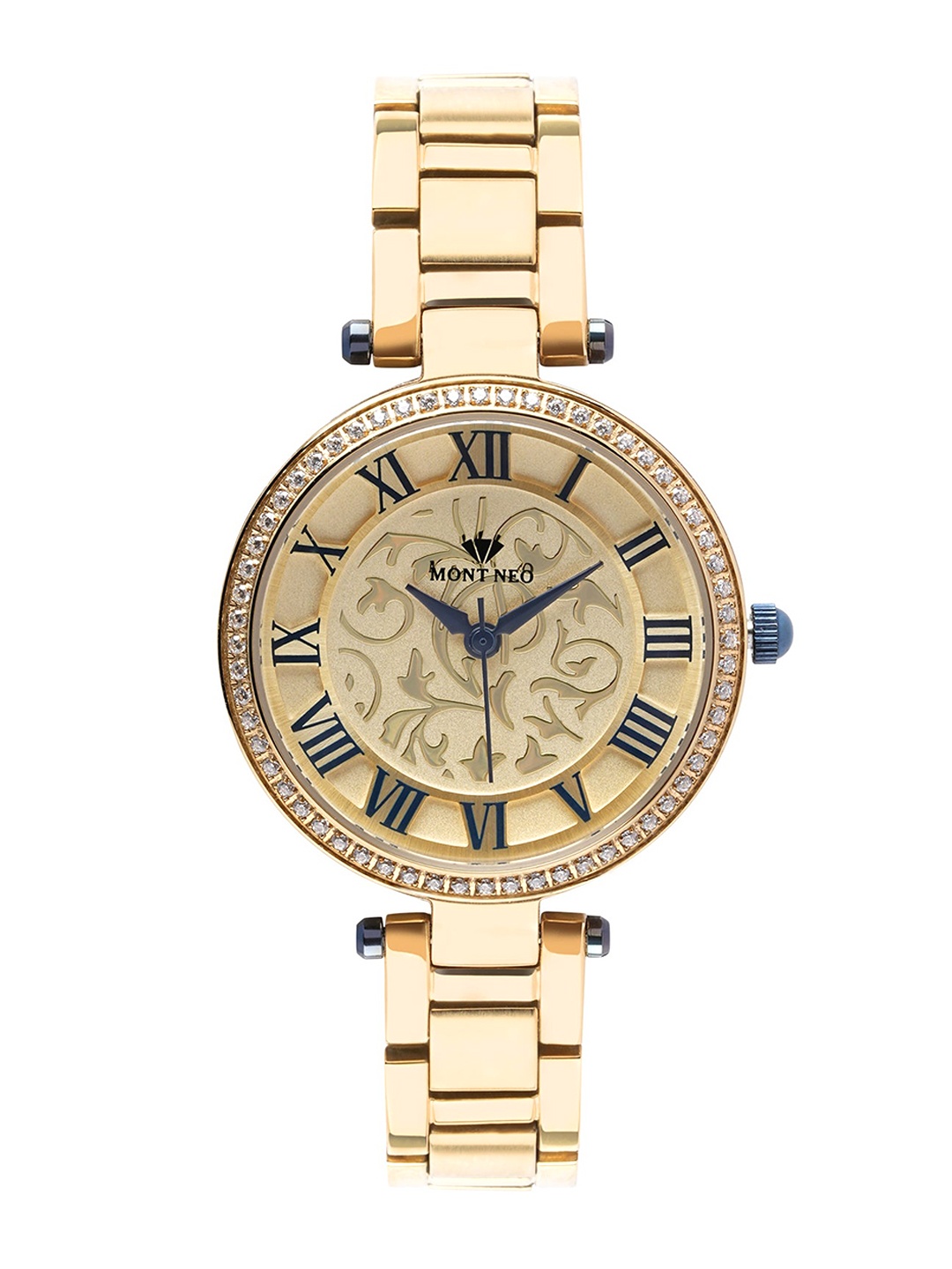 

MONT NEO Women Printed Dial Bracelet Style Straps Analogue Watch 7503T-M2208, Gold