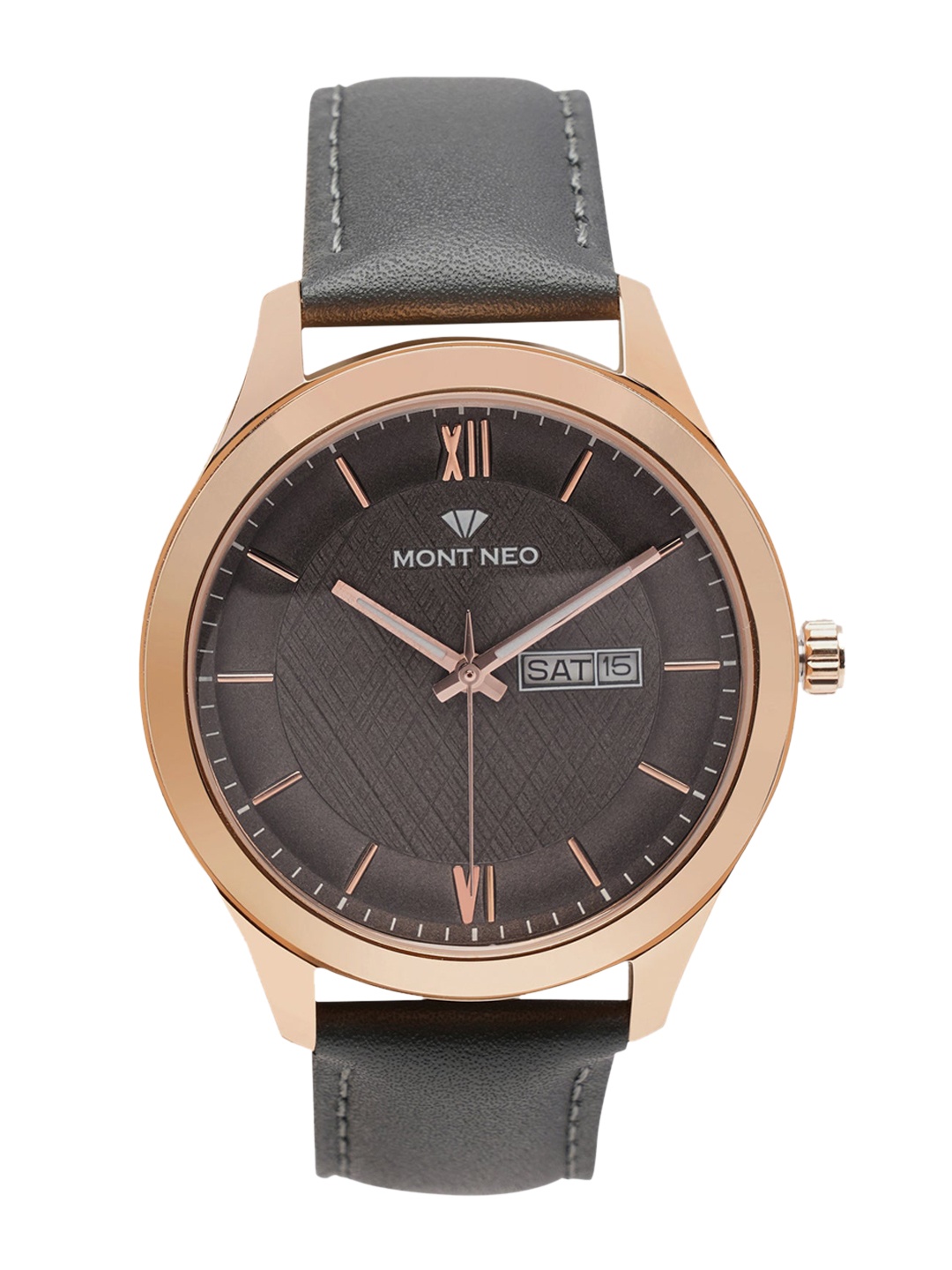 

MONT NEO Men Dial & Leather Straps Analogue Watch 8009D-L3315, Grey