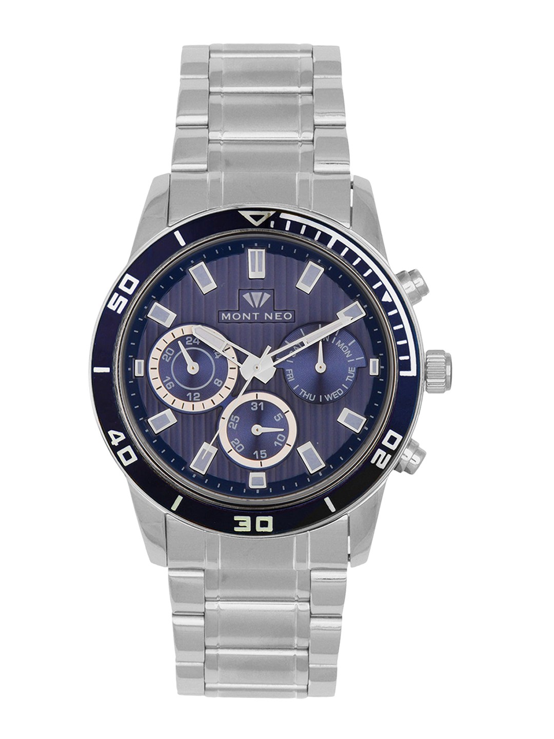 

MONT NEO Men Embellished Dial Bracelet Style Straps Chronograph Analogue Watch 1036C-M1505, Blue