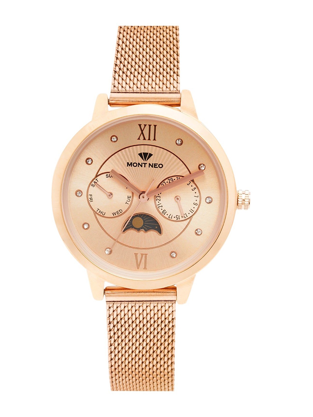 

MONT NEO Women Printed Dial & Bracelet Style Straps Analogue Watch 9003M-B3307, Rose gold