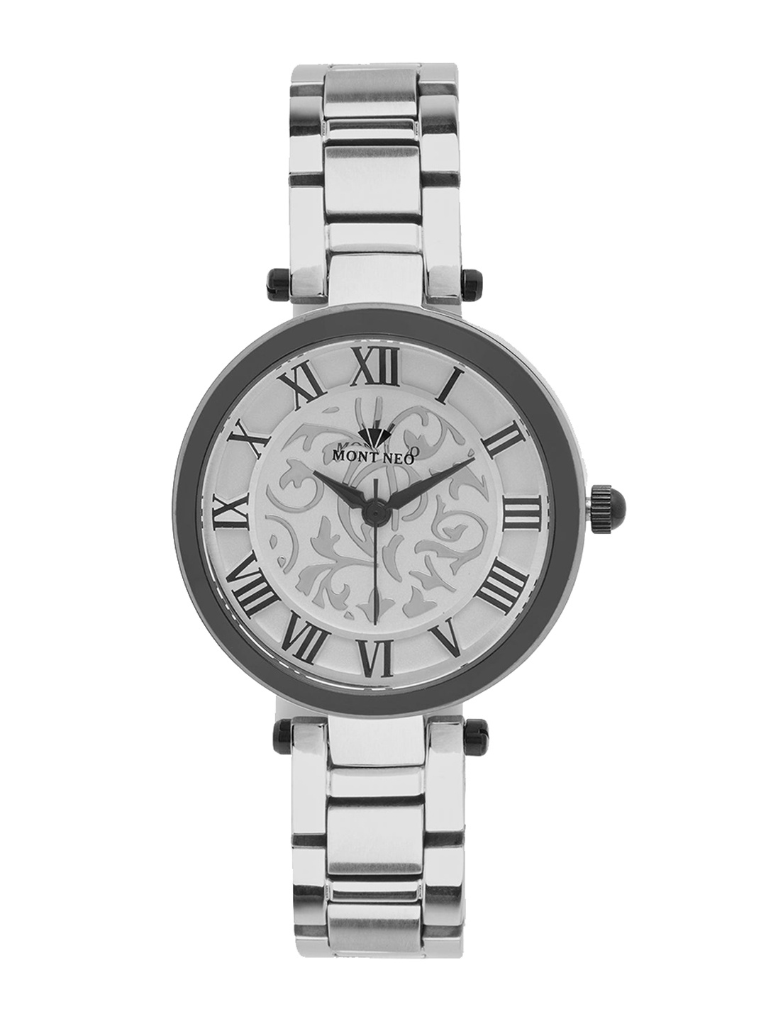 

MONT NEO Women Dial & Stainless Steel Bracelet Style Straps Analogue Watch 7502T-M1403, Silver
