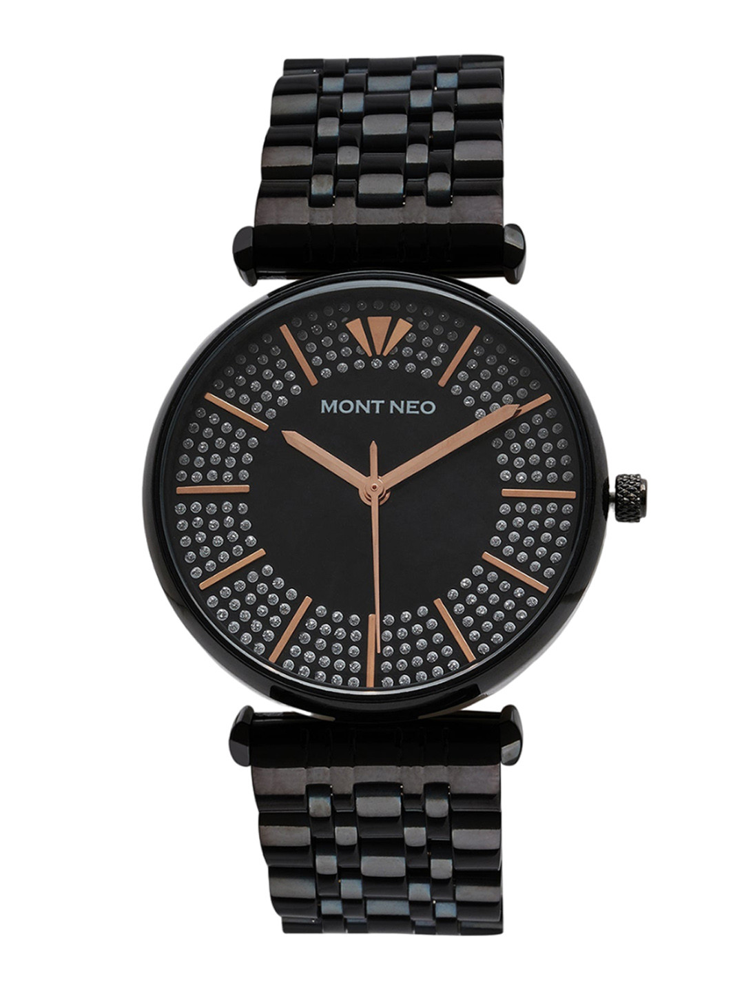 

MONT NEO Women Stainless Steel Bracelet Style Straps Analogue Watch 7505T-M3303, Black