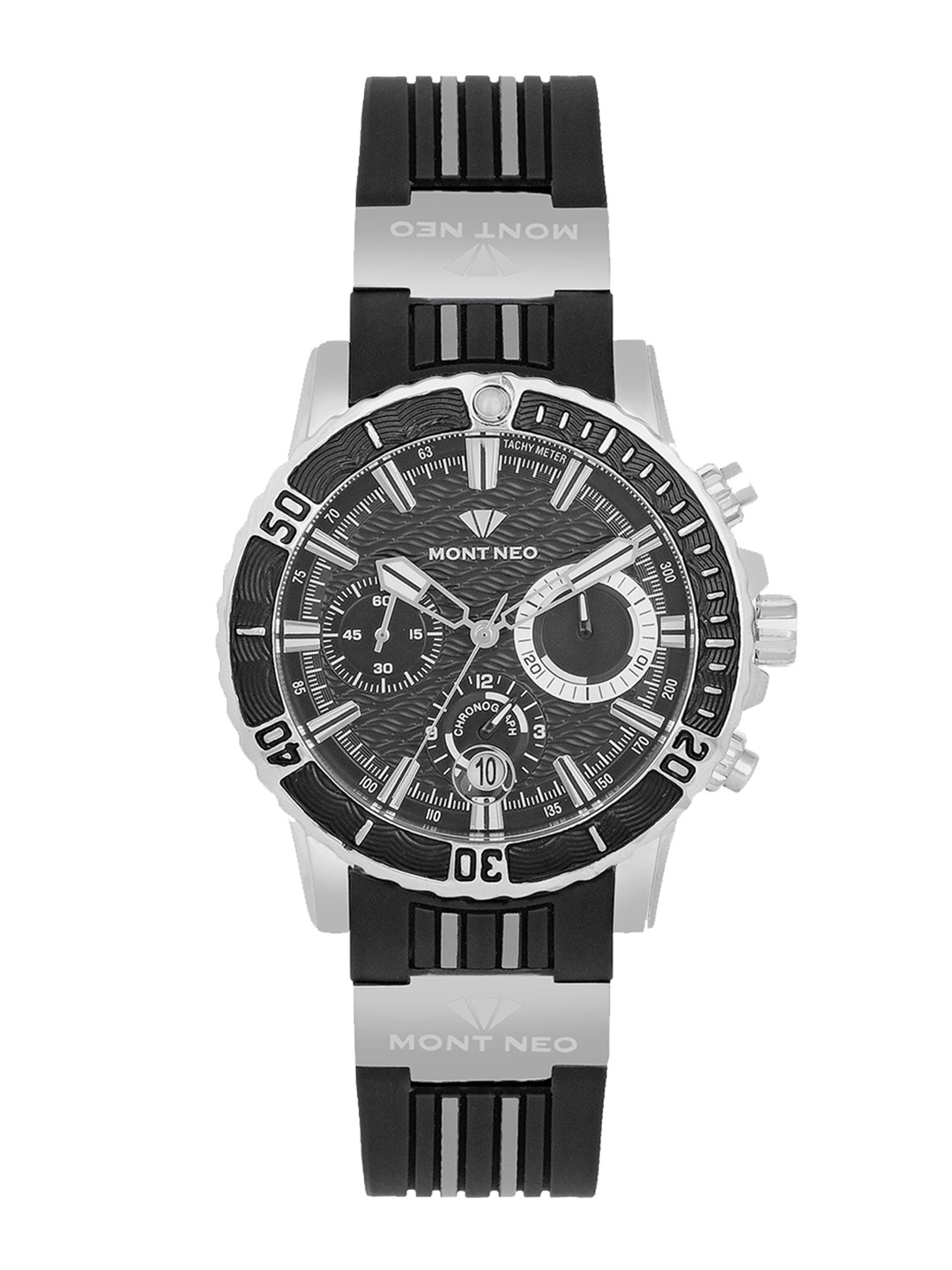 

MONT NEO Men Embellished Dial & Bracelet Style Straps Analogue Watch 3504C-P1404, Black