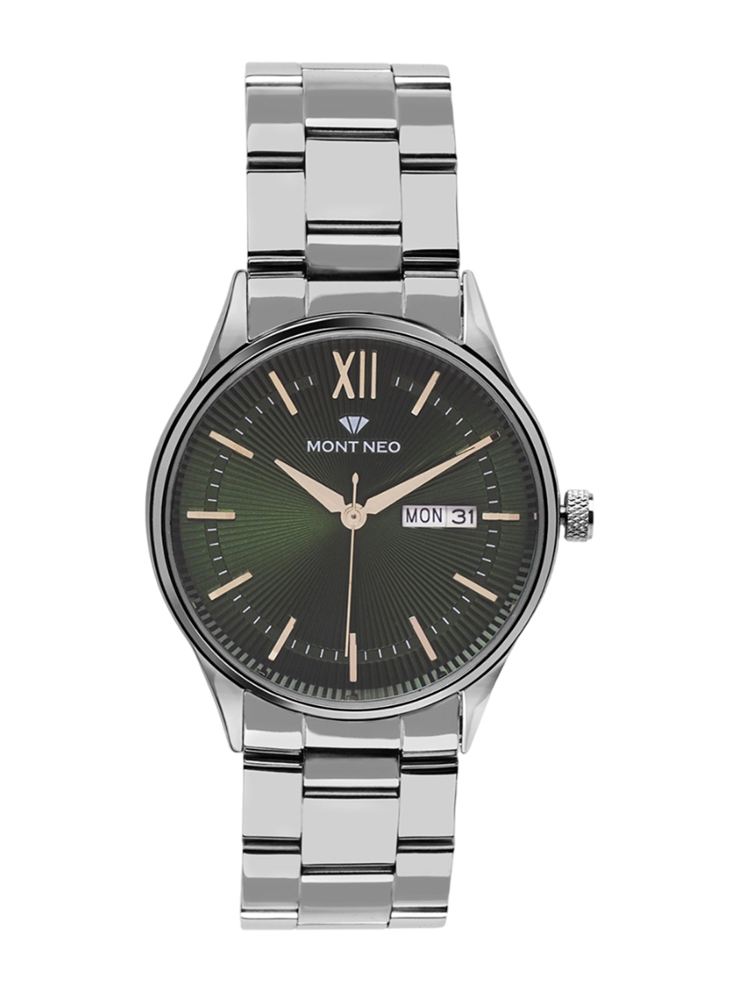 

MONT NEO Men Textured Dial & Stainless Steel Straps Analogue Watch 8007T-M1114, Green