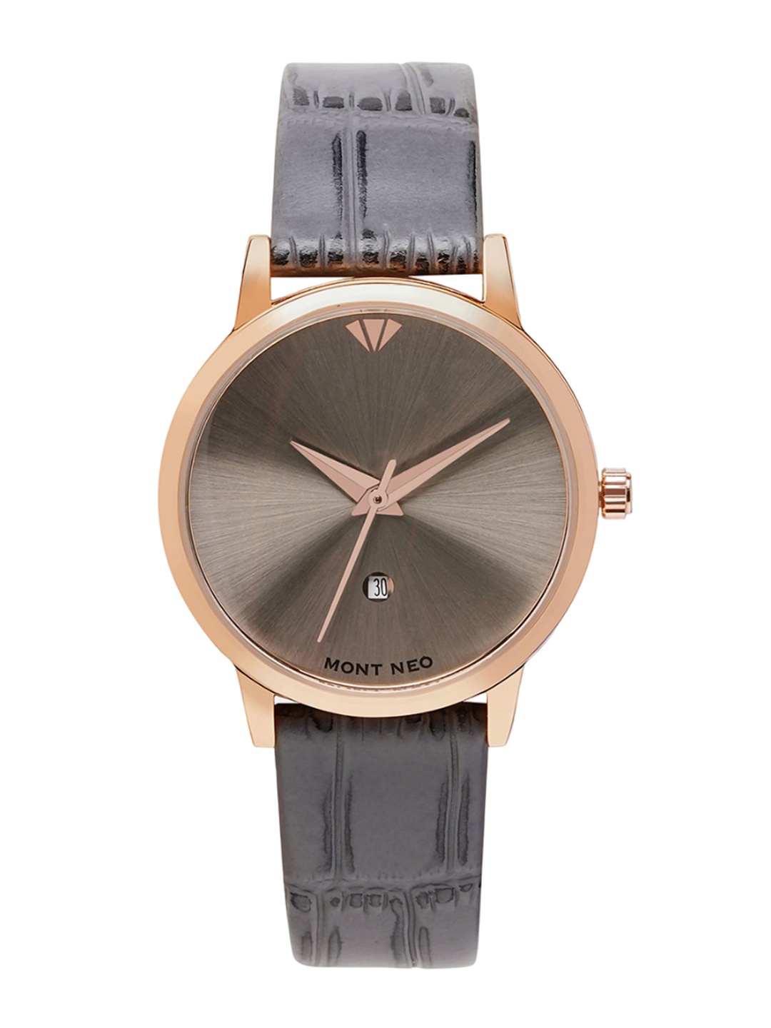 

MONT NEO Women & Leather Bracelet Style Straps Analogue Watch L1034E-L3315, Grey