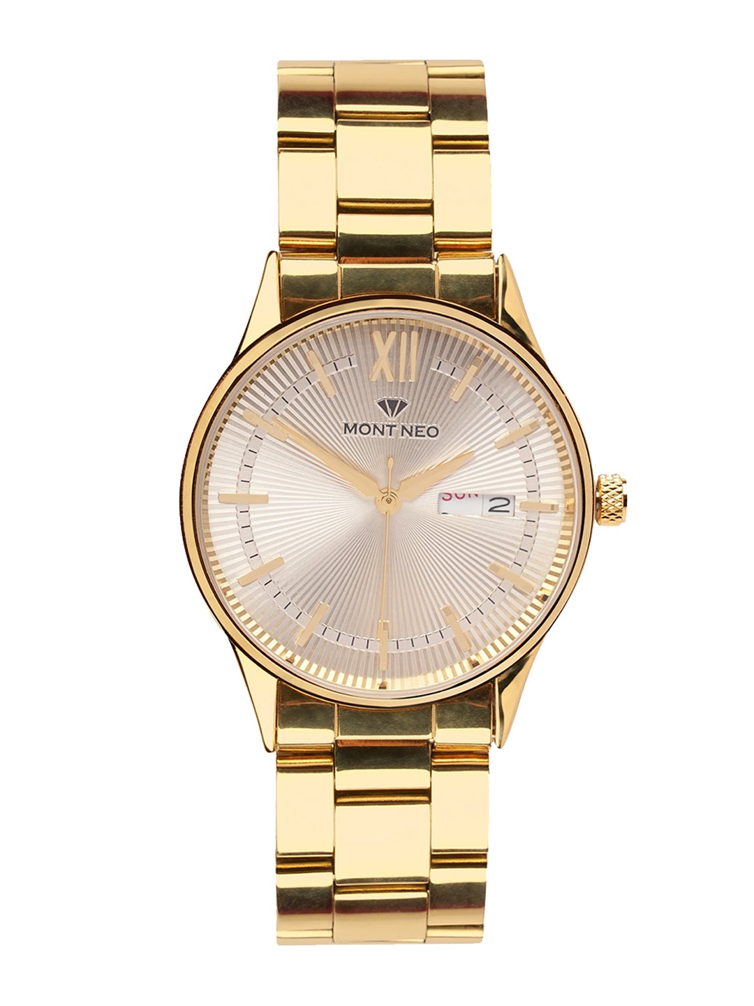 

MONT NEO Men Embellished Dial & Stainless Steel Style Straps Analogue Watch 8007T-M2203, Gold