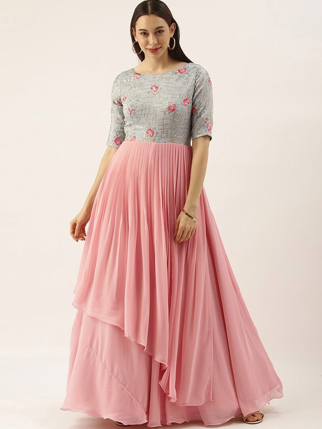 

Ethnovog Georgette Maxi Dress, Pink