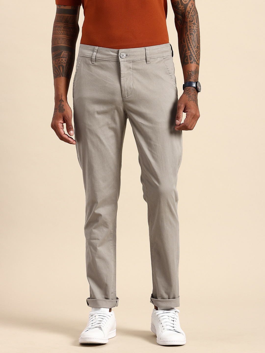 

Being Human Men Classic Chinos Trousers, Grey