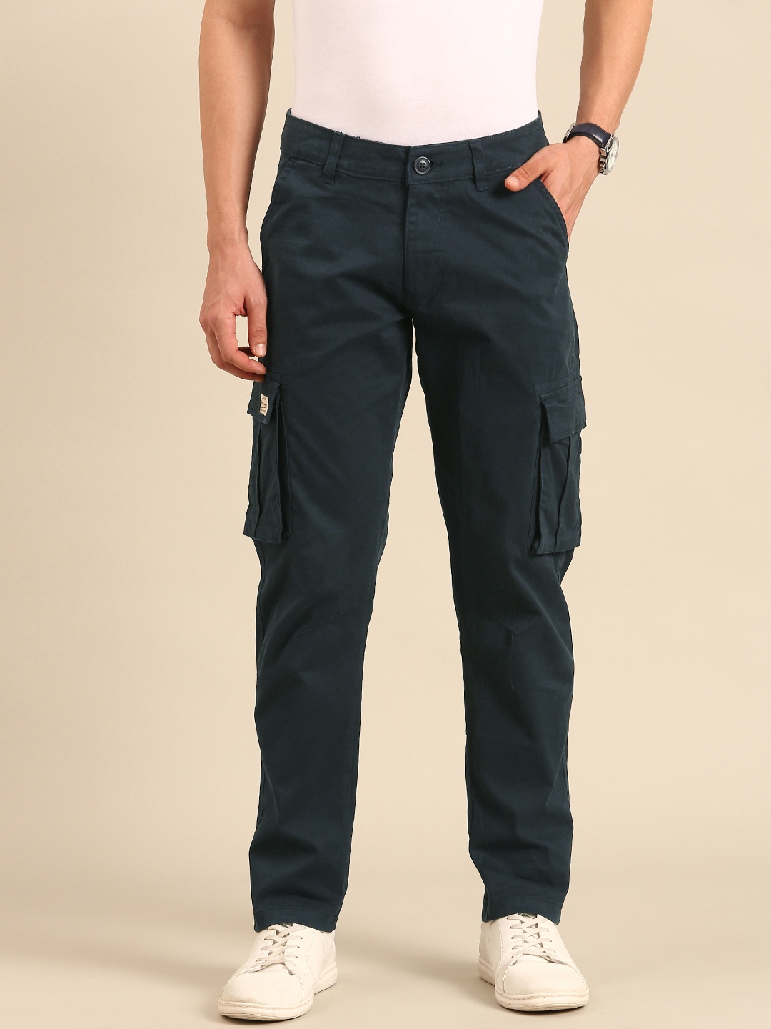 

Being Human Men Classic Cargos Trousers, Navy blue