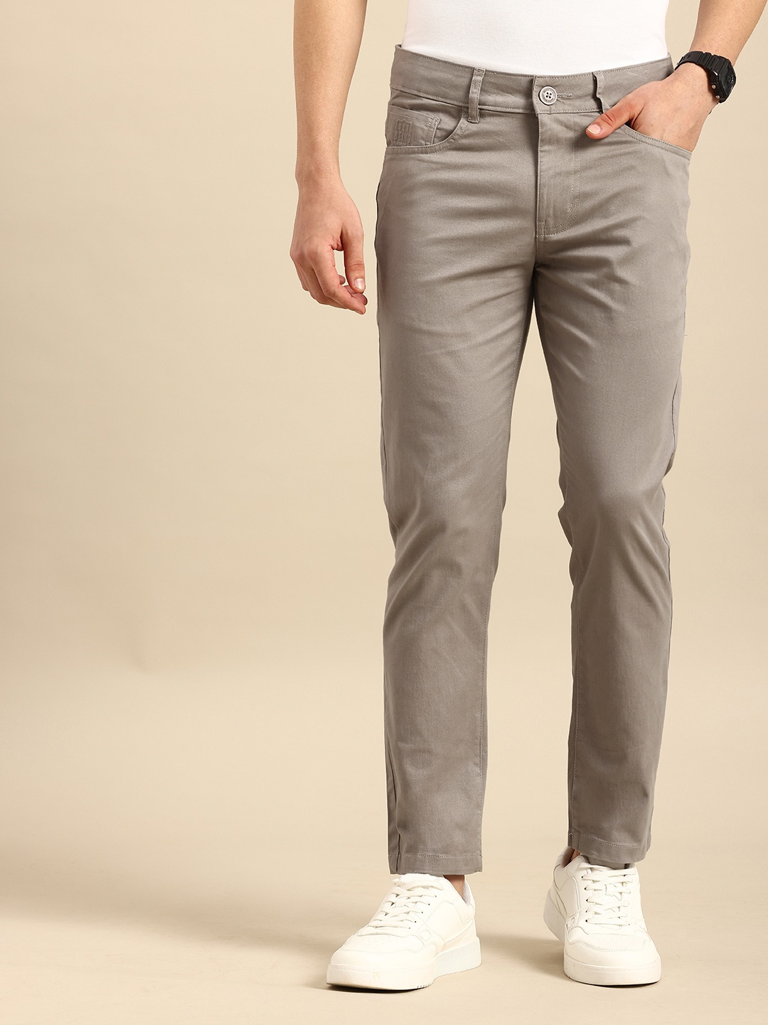 

Being Human Men Chinos Trousers, Grey