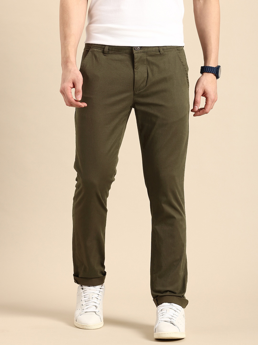 

Being Human Men Chinos Trousers, Olive