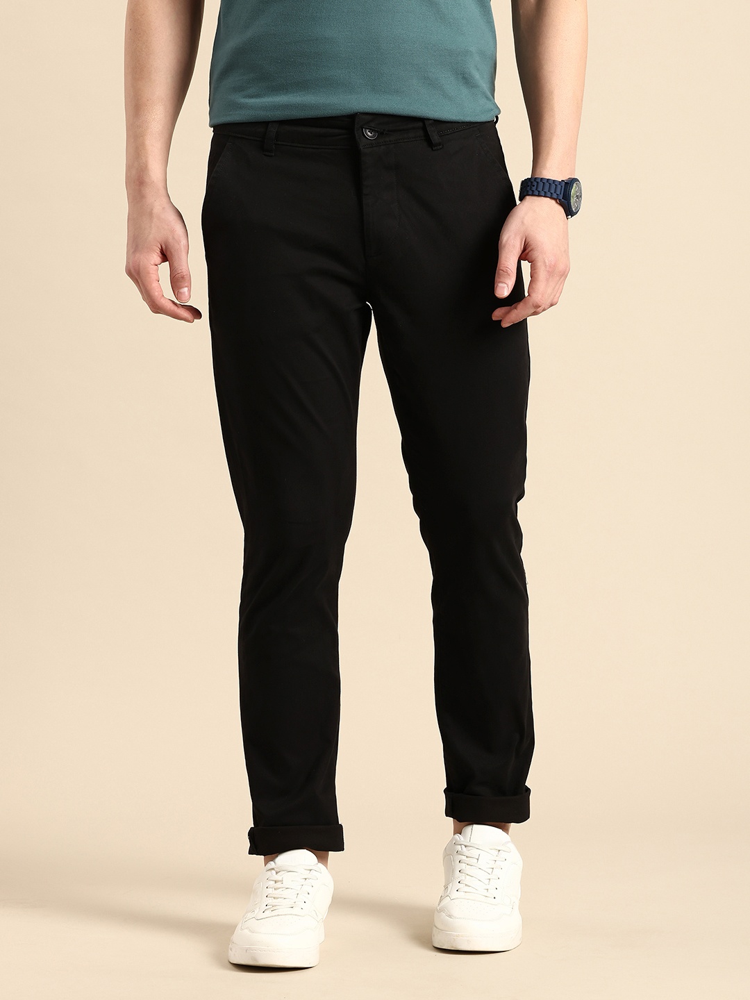 

Being Human Men Chinos Trousers, Black