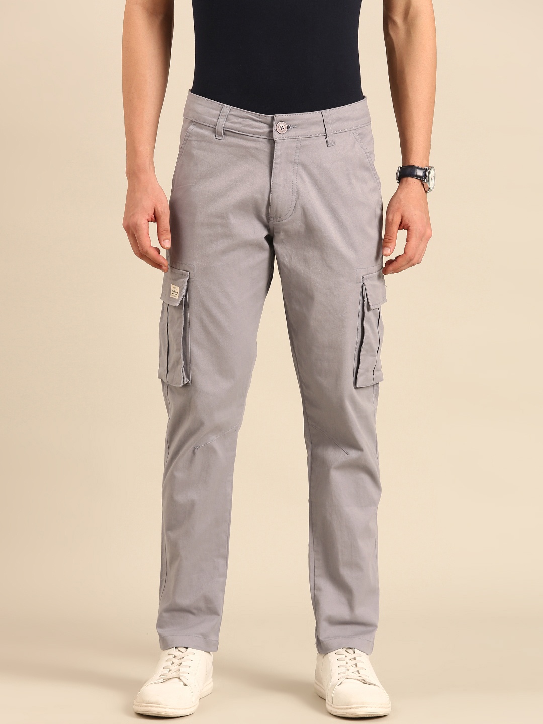 

Being Human Men Classic Cargos Trousers, Grey