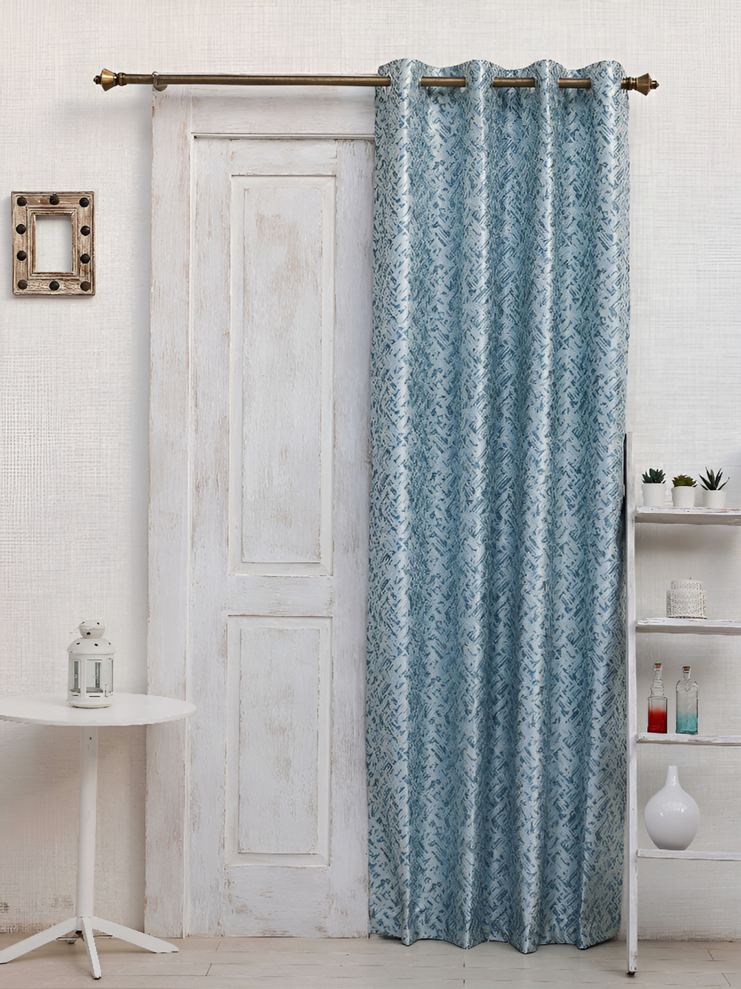 

Ariana Blue & Grey Abstract Room Darkening Door Curtain